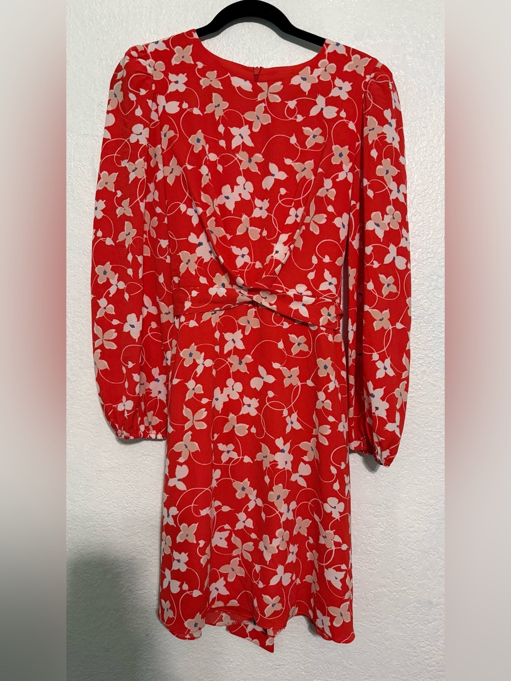 Eliza J Coral Floral Long Sleeve A-Line Dress - Picture 4 of 10
